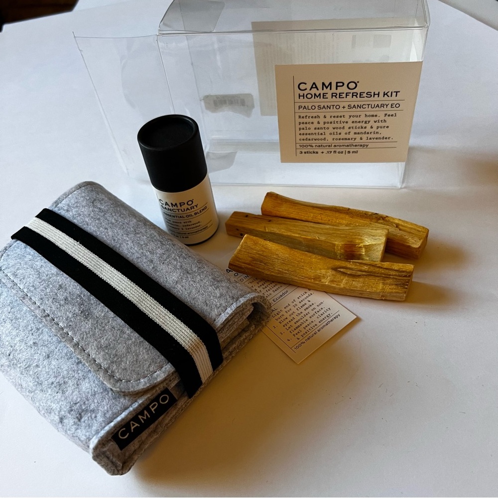CAMPO HOME REFRESH KIT PALO SANTO WITH SANCTUARY ESSENTIAL OIL NWT